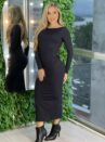 vestido longo poliamida margo preto
