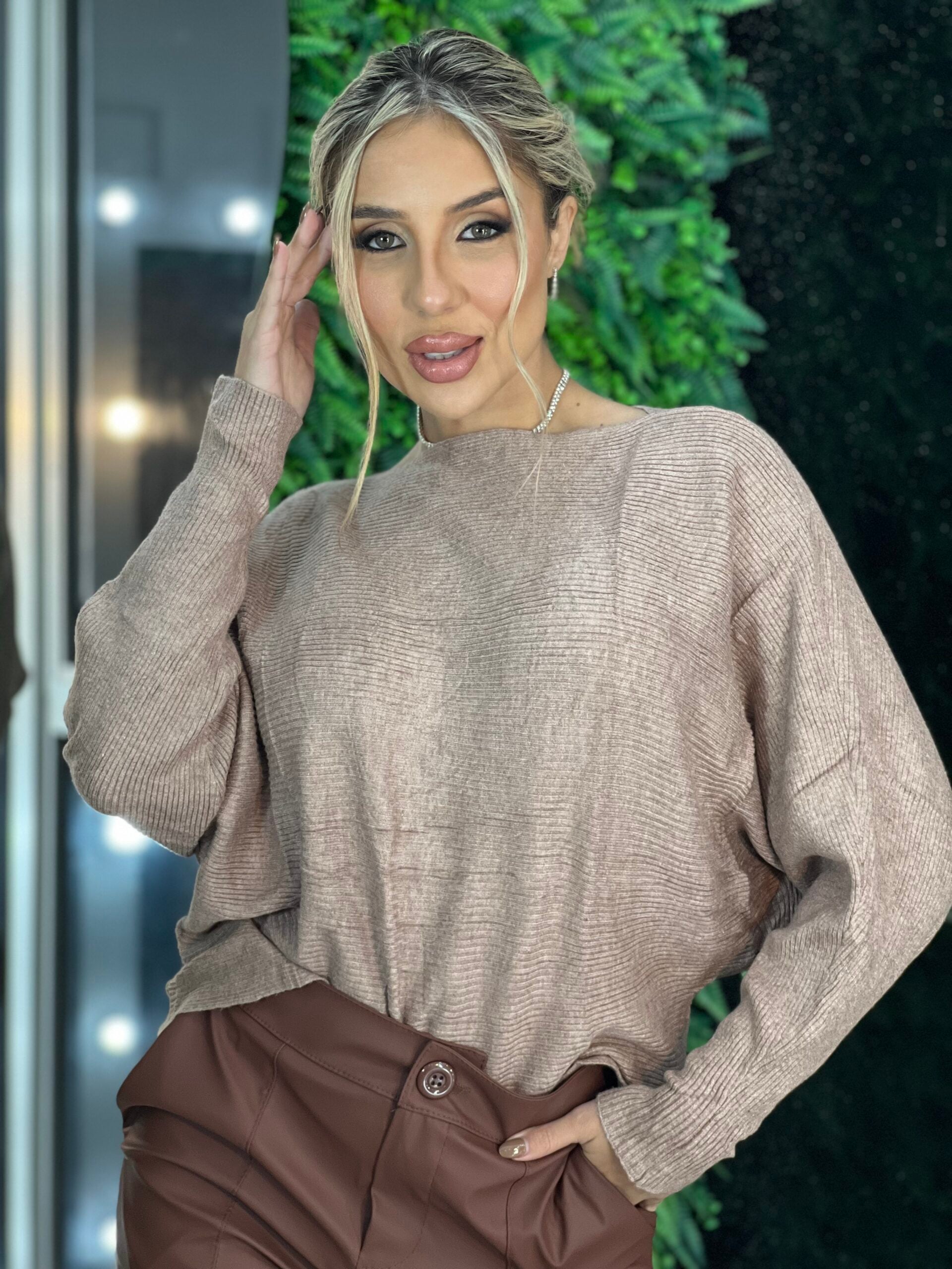 blusa modal morcego bege blusa modal morcego bege