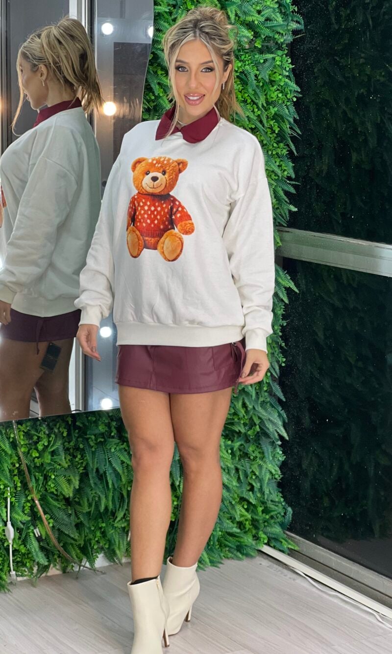 moletom alongado ted off white