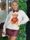 moletom alongado ted off white