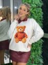 moletom alongado ted off white