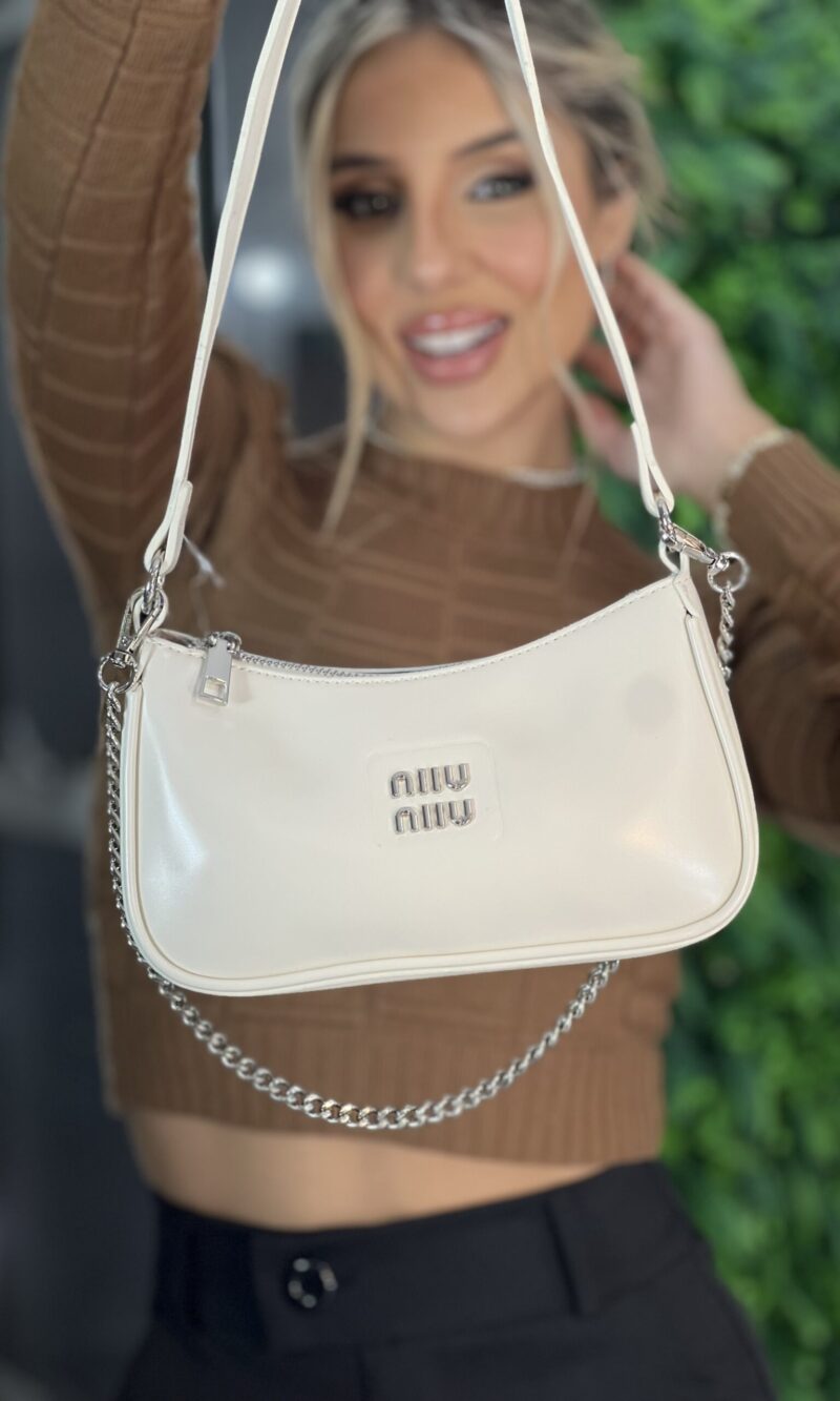 bolsa courino miu off white