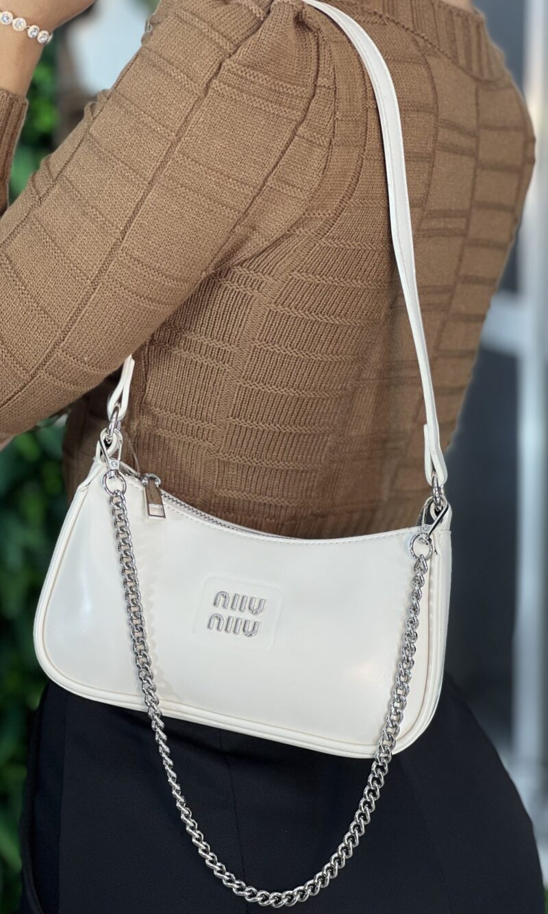 bolsa courino miu off white
