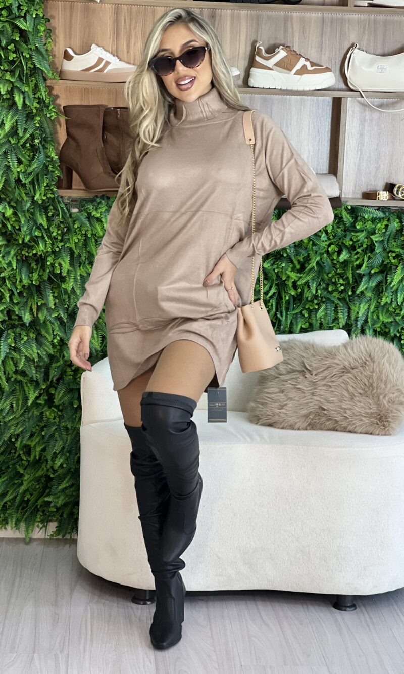 vestido vest leg eslo bege