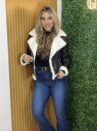 jaqueta courino pelinho gabi preto