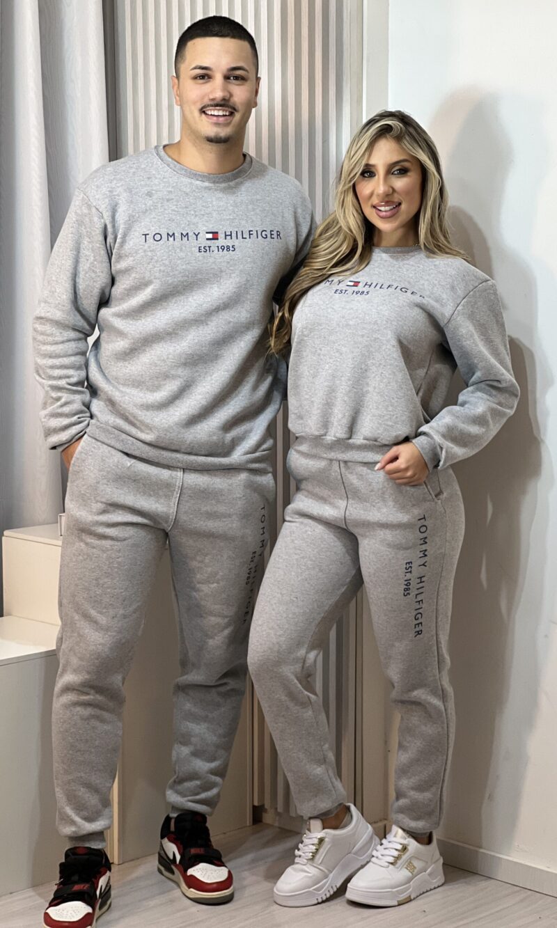 feminino conjunto moletom cinza