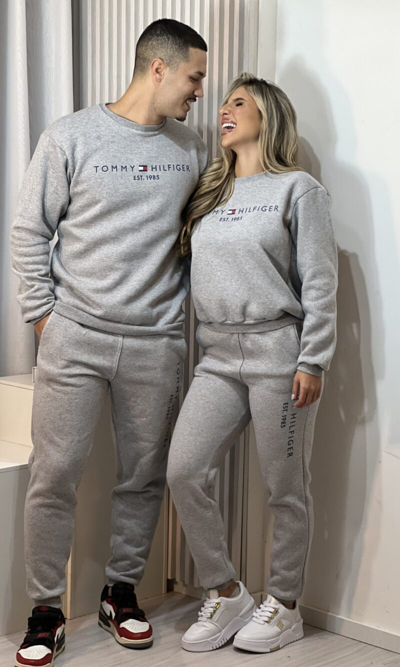 feminino conjunto moletom cinza