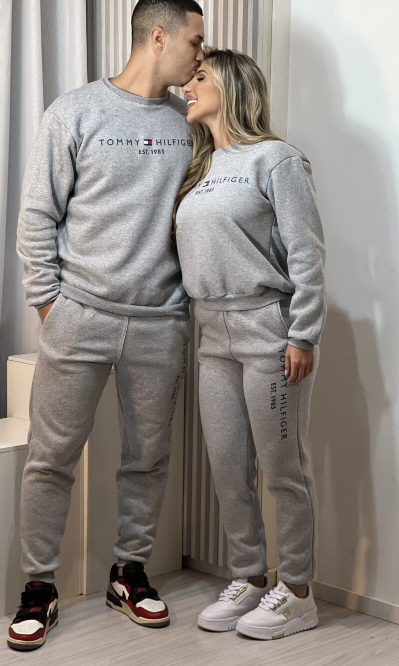 feminino conjunto moletom cinza