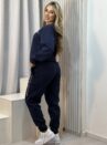 feminino conjunto moletom azul marinho