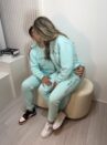 feminino conjunto moletom azul bb