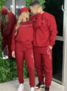 feminino conjunto moletom vermelho