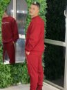 feminino conjunto moletom vermelho