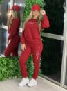 feminino conjunto moletom vermelho