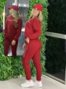feminino conjunto moletom vermelho
