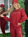 feminino conjunto moletom vermelho