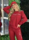 feminino conjunto moletom vermelho