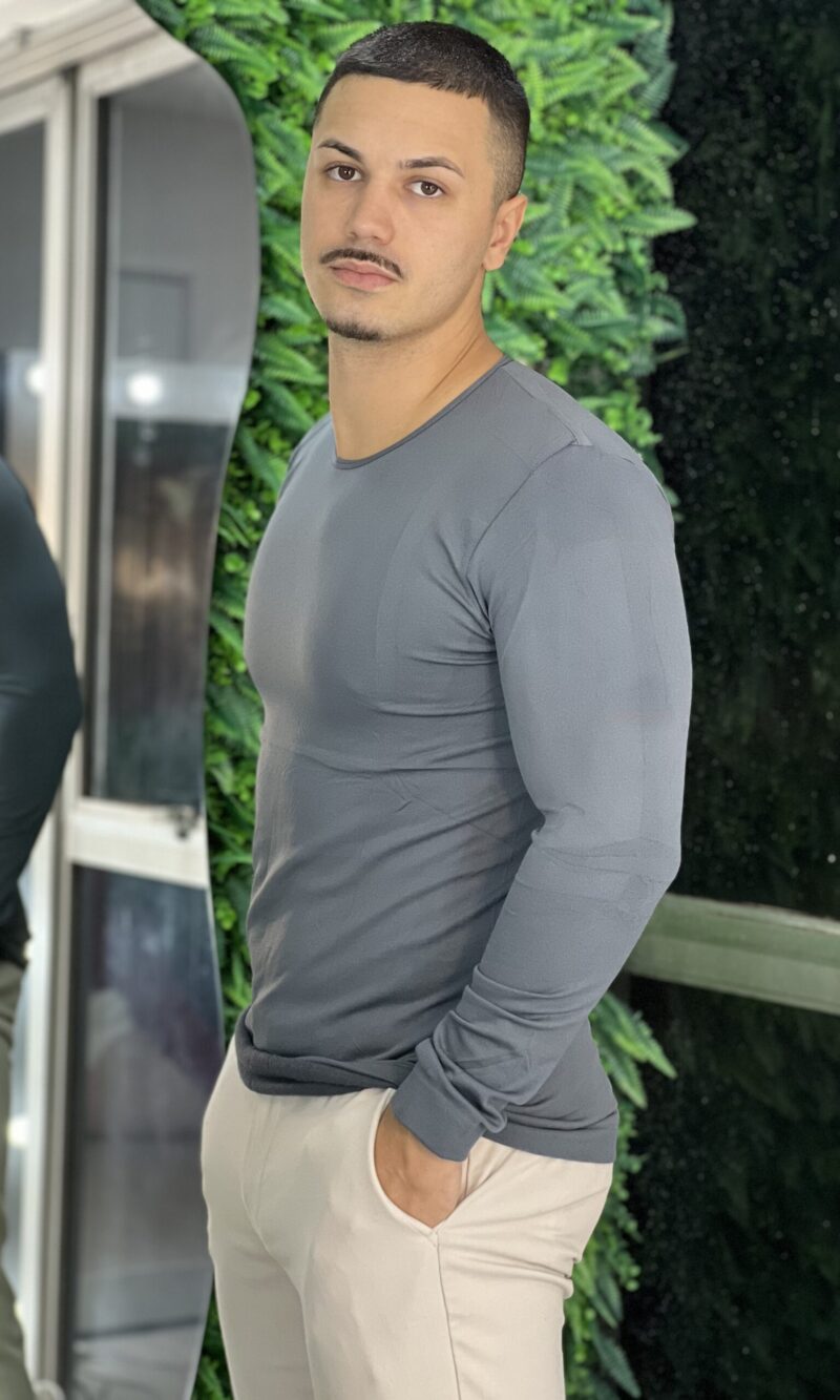 masculino blusa termica cinza