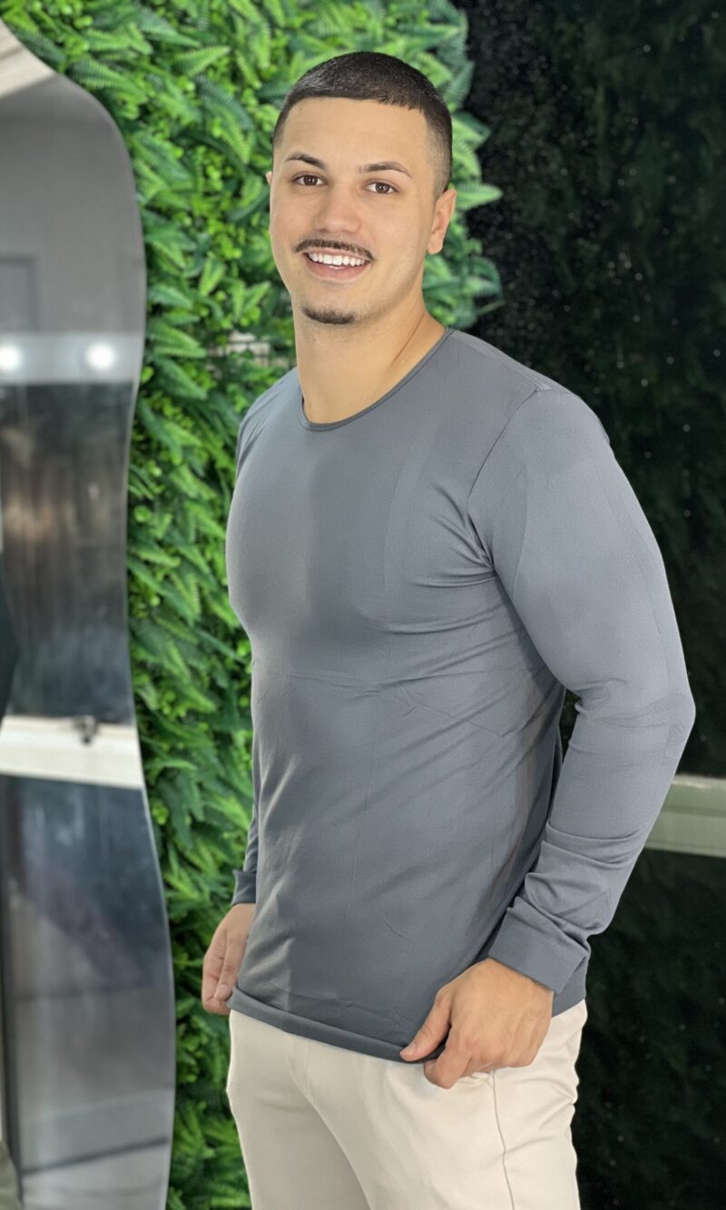 masculino blusa termica cinza