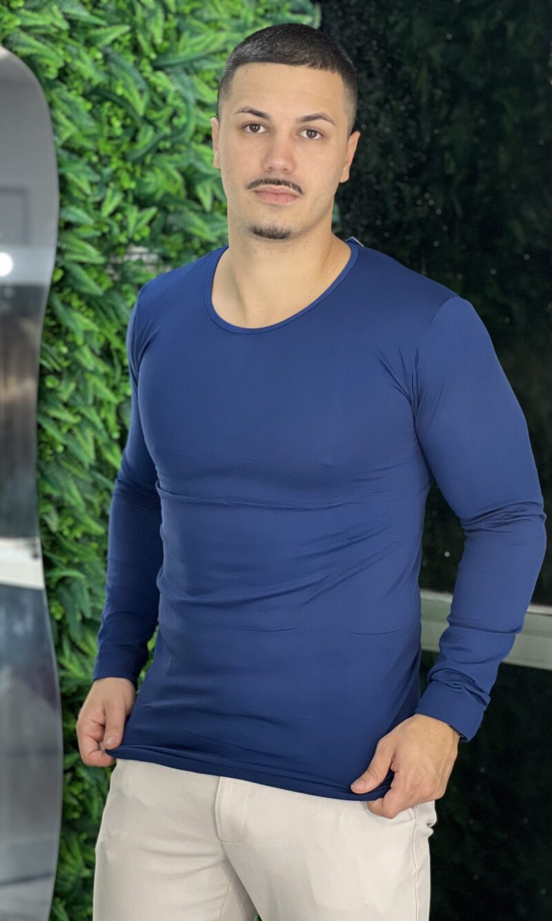 masculino blusa termica azul marinho