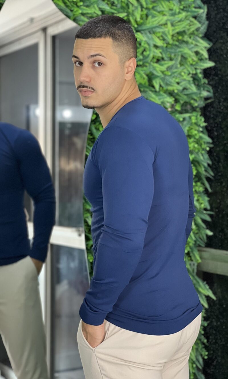 masculino blusa termica azul marinho