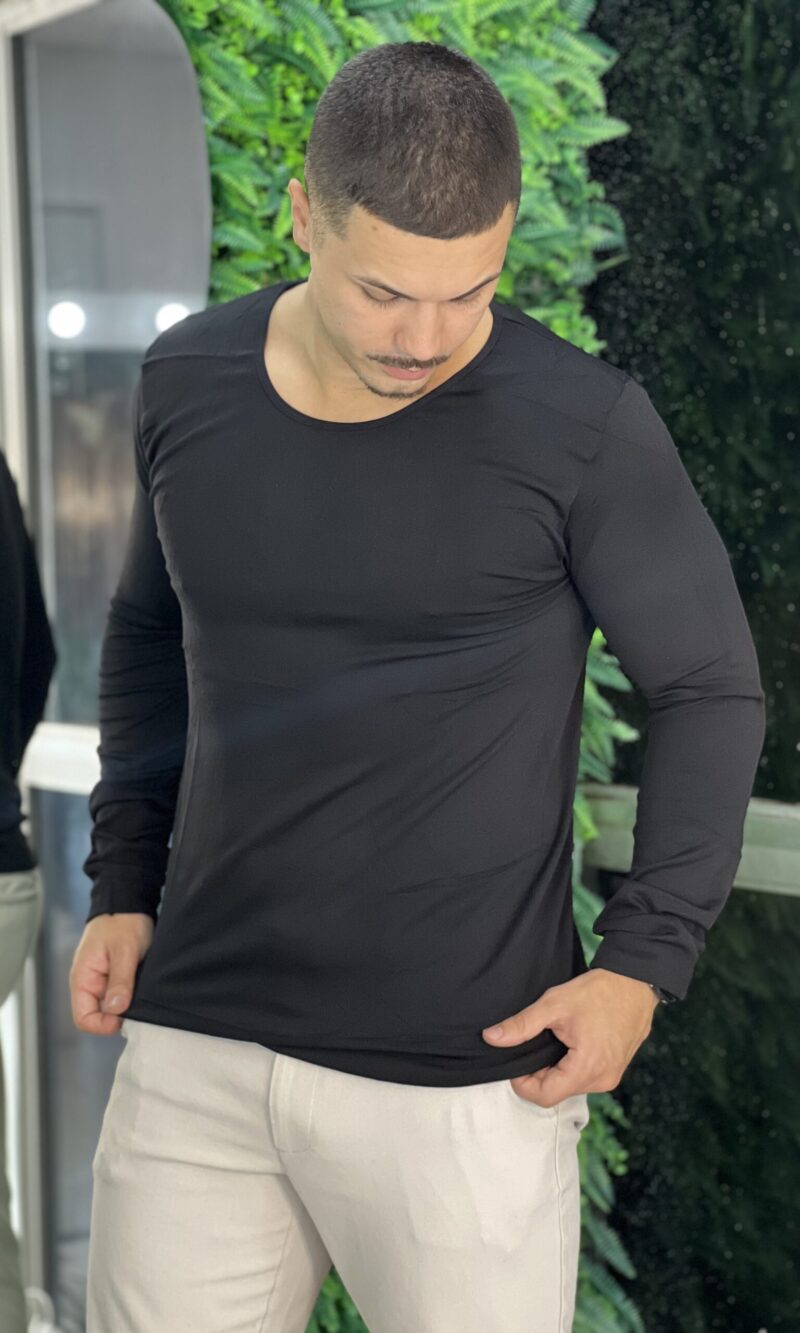 masculino blusa termica preto