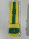 kit faixa munhequeira brasil amarelo