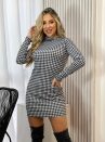vestido estampado preto e branco