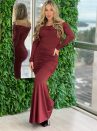 vestido midi paloma bordo