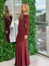 vestido midi paloma bordo