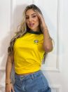 blusa brasil amarela