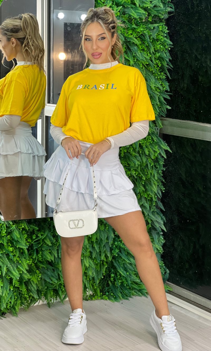 cropped t shirt brasil amarelo cropped t shirt brasil amarelo