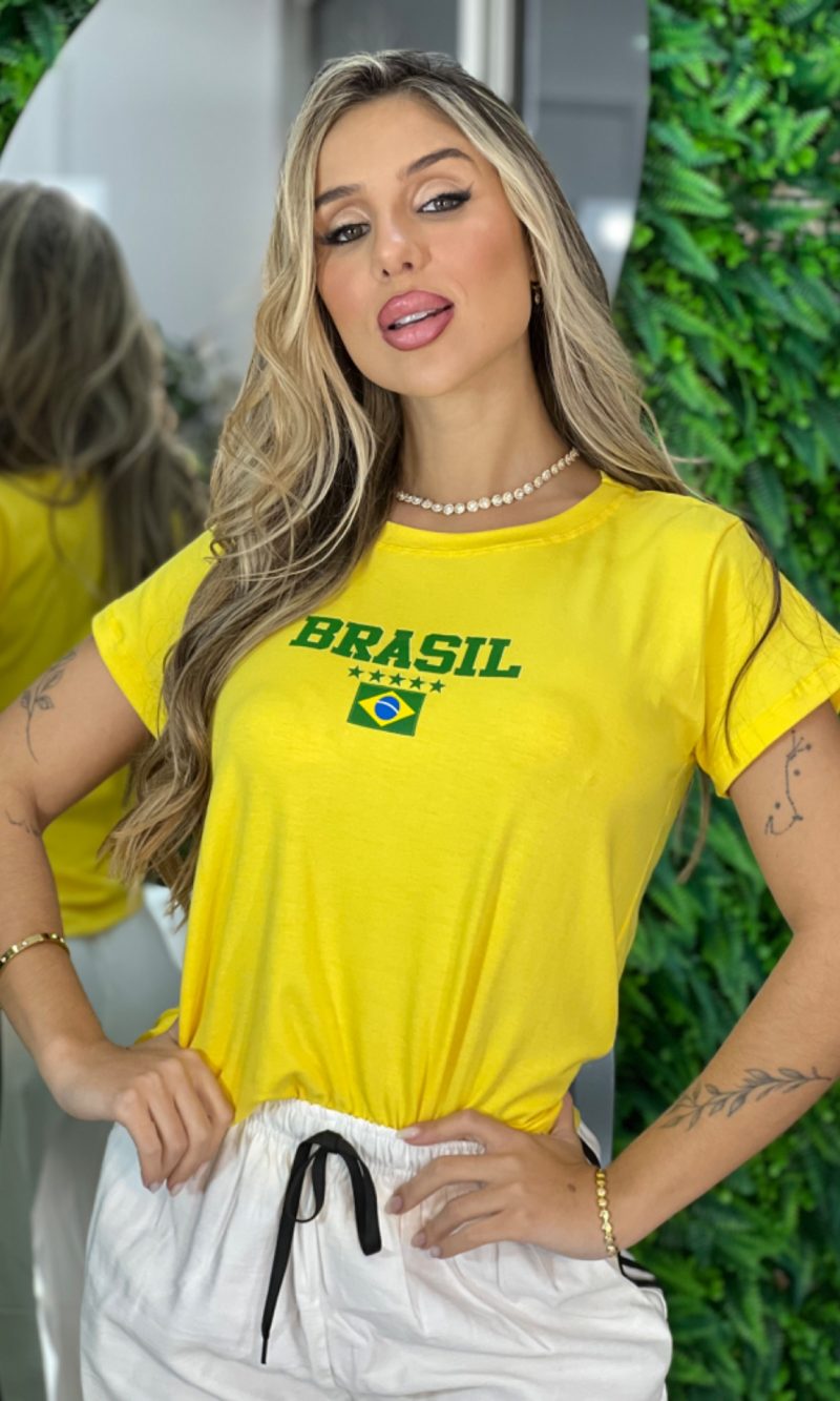 t shirt brasil amarelo