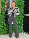casaquinho flanelado xadrez preto off white