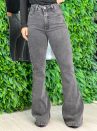 calca jeans flare com cinta modeladora newblack
