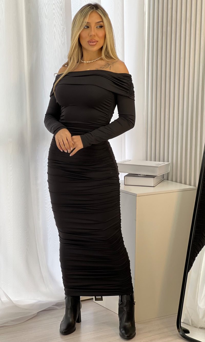 vestido midi fabiana preto