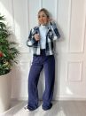calca pantalona cotele evelin azul marinho