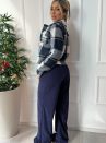 casaquinho flanelado xadrez azul off white