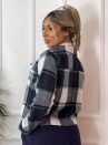 casaquinho flanelado xadrez azul off white