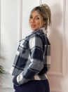 casaquinho flanelado xadrez azul off white