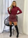 blusa flanelada gola v ully bordo
