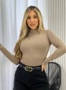 cropped manga longa caroline areia