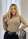 cropped manga longa caroline areia