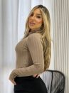 cropped manga longa caroline areia
