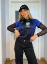 camiseta feminina azul brasil