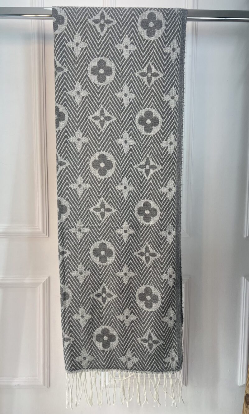 lenco estampado cinza