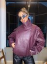 jaqueta courino bomber bordo