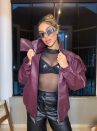 jaqueta courino bomber bordo