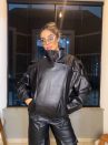 jaqueta courino bomber preto