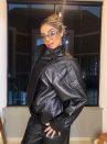 jaqueta courino bomber preto